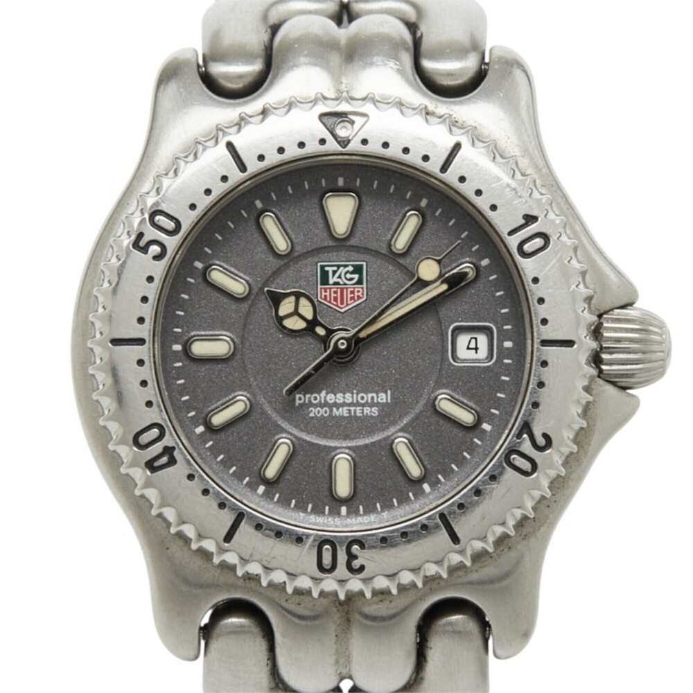 TAG Heuer Cell Professional 200 Watch WG1313-R0 Quartz Gray Dial Stainless St...